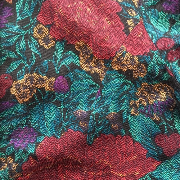 🪴 Vintage Floral Print Herringbone Button Up Top - Picture 15 of 15